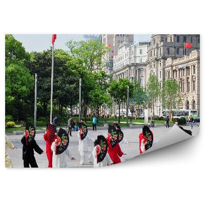 Fotótapéta Tai chi sanghaji kimonó rajongói épületek Kínában