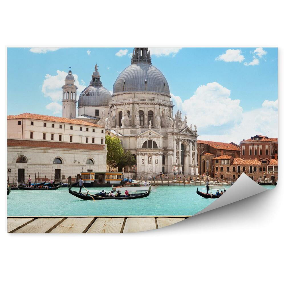 Fotótapéta Bazilika Santa Maria della Salute gondolák Grand Canal board Velence Olaszország
