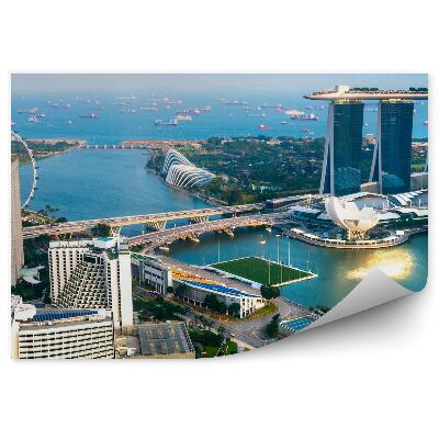 Poszter tapéta légi felvétel Szingapúrra