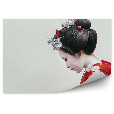 Öntapadós fotótapéta Női smink kimonó fehér háttér