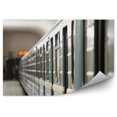 Kép tapéta A moszkvai metró alagútállomás zöld kocsijai