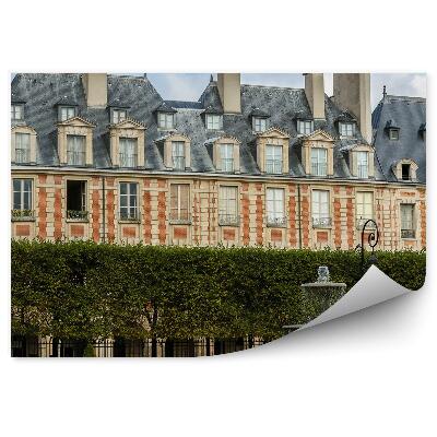 Fotótapéta Louis XIII tér szökőkút fák ég Párizs Franciaország felhők