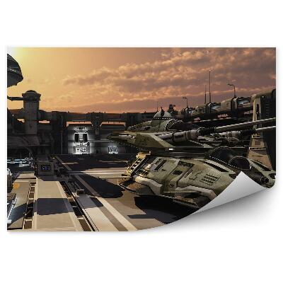 Fotótapéta Futurisztikus tank katonai bázis