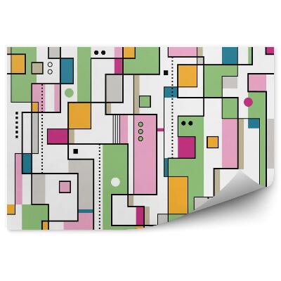 Öntapadós fotótapéta Zöld, narancssárga és rózsaszín absztrakt minta