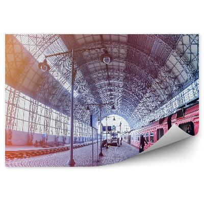 Fotótapéta Vasútállomás vonat ember utazik