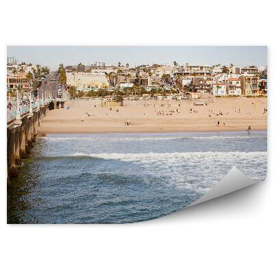 Fotótapéta Manhattani tenger hullámai tengerparti beton móló