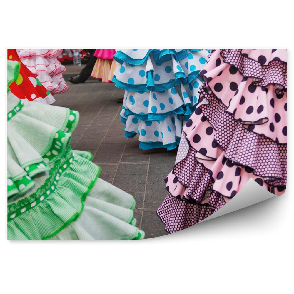 Fali poszter tapéta Spanyol flamenco táncosok szoknyái