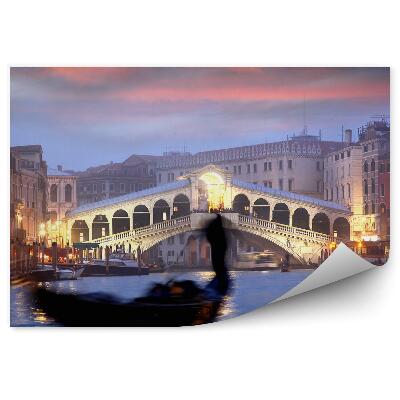 Öntapadó fotótapéta Gondola mozgalom város alkonyati fényei