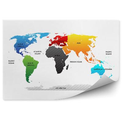 Fotótapéta Világtérkép megjelölt kontinensekkel