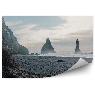 Öntapadós fotótapéta Víz hullámai strand sziklák kő hegyek