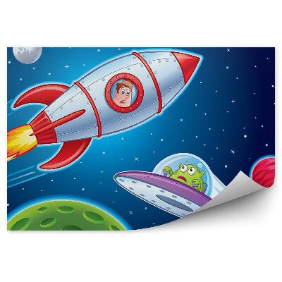 Poszter tapéta Idegen hajó bolygó világűr ember rakéta