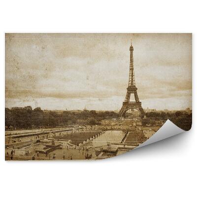 Fotótapéta Régi képeslap Párizs szépia városra néző kilátással