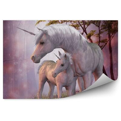 Fotótapéta Egyszarvú kanca és csikója