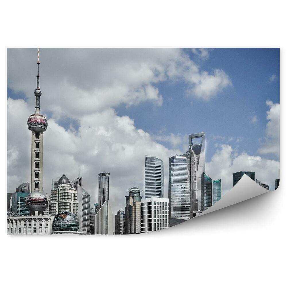 Öntapadó fotótapéta Szürke városra néző táj felhők