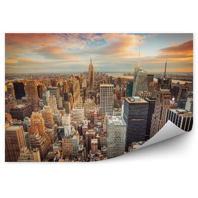 Fotótapéta New York-i Manhattan a lenyugvó nap sugaraiban