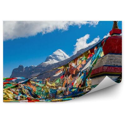 Öntapadós fotótapéta Tibet Mount Kailash szalagok ég felhői