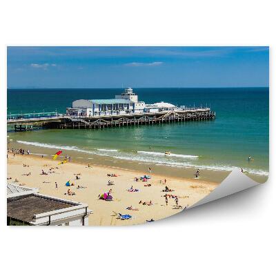 Öntapadós fotótapéta falra Épületek mólón sétány emberek fű óceán