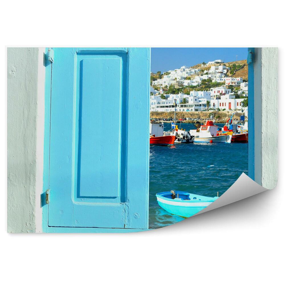 Fotótapéta Régi ablak Mükéné partjára néz