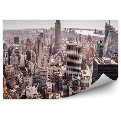 Poszter tapéta légi felvétel New York felhők égbolt