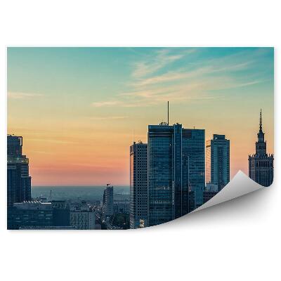 Modern fotótapéta Varsó a felhőkarcolók madártávlatából