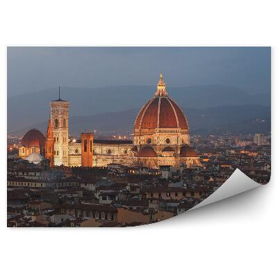 Öntapadó fotótapéta Firenze panoráma épületek hegyek éjszakai fényei