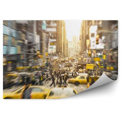 Fotótapéta Taxik és emberek az utcán New Yorkban