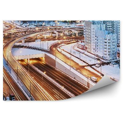 Modern fotótapéta Közúti csomópont Moszkva téli utcai út