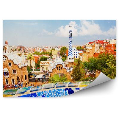 Poszter tapéta Park Guell Barcelona Spanyolország égbolt felhők