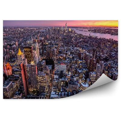 Fotótapéta sikátor épületek jelek éjszakai fények New York