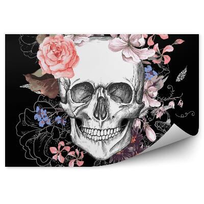 Fotótapéta Koponya és virágok