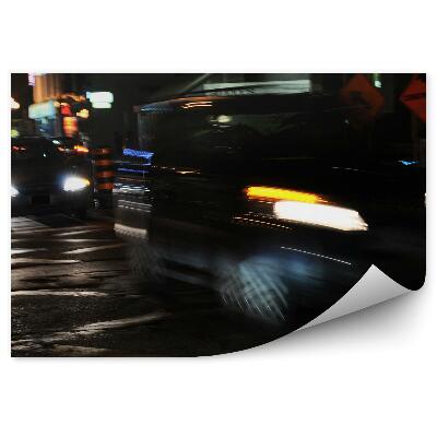 Fotótapéta város éjszakai autók