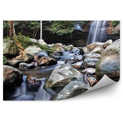 Öntapadós fotótapéta Vízesés kövek növények