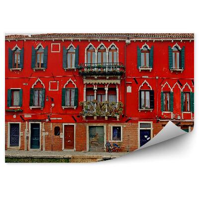 Fotótapéta Velence vörös épület csatorna hajó