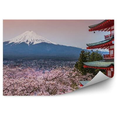 Fotótapéta Mount Fuji Japan Cherry Blossoms Pagoda