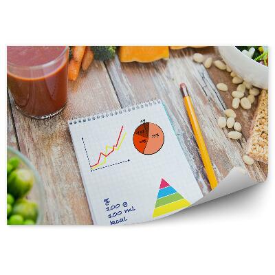 Kép Tapéta Érett zöldség gyümölcslé bár jegyzetfüzet