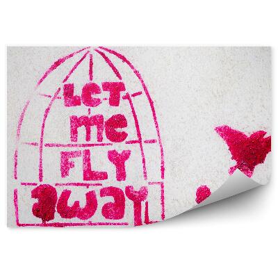 Öntapadó fotótapéta A madár elhagyja a graffitis ketrecét