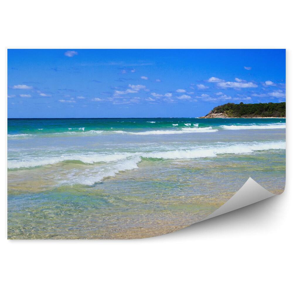 Öntapadós fotótapéta falra Beach óceán sziget ég felhők növények