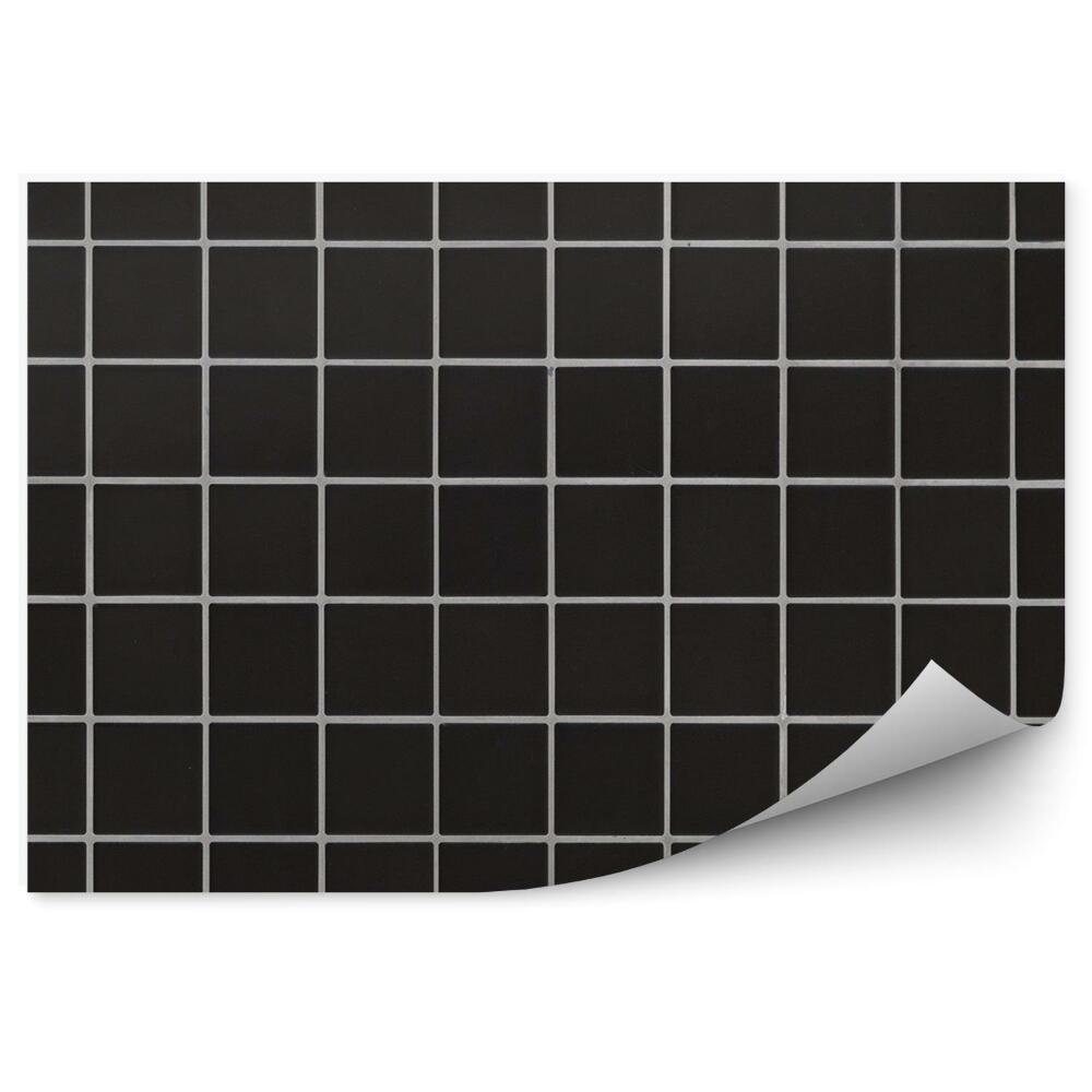 Fotótapéta Fekete kocka csempe fehér csíkos kockás mintával