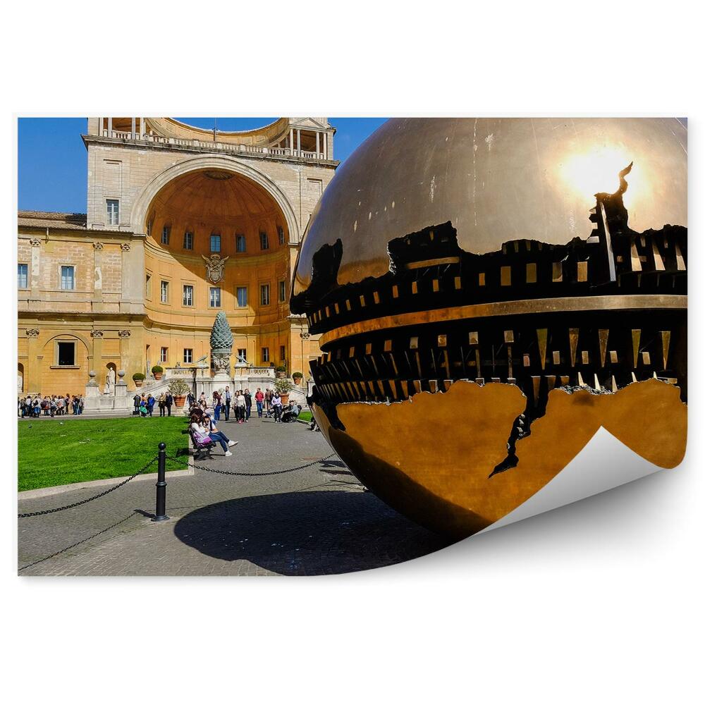 Öntapadós fotótapéta falra Modern szféra épület sikátorban emberek