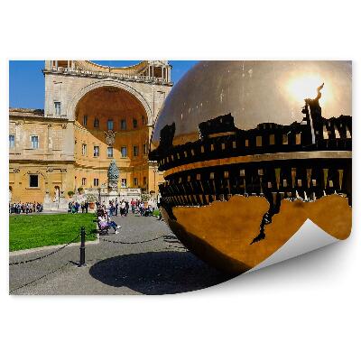 Öntapadós fotótapéta falra Modern szféra épület sikátorban emberek