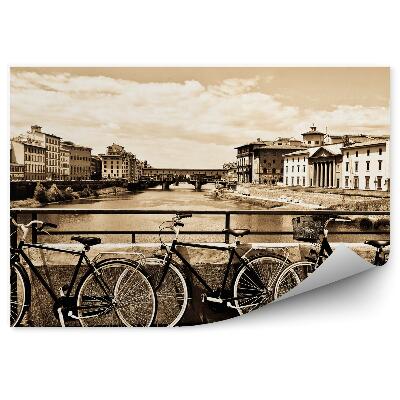 Kép tapéta Három kerékpáros híd a szépia folyón