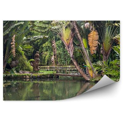 Fotótapéta Brazília botanikus kert szobor nagy levelek víz