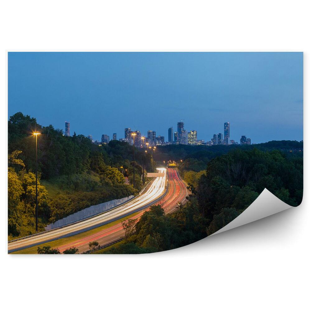 Fotótapéta felhőkarcolók fények út fák erdő ég Ausztrália