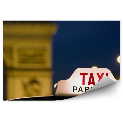 Fotó poszter tapéta Arc de Triomphe Paris Taxi