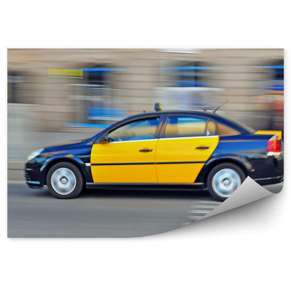 Öntapadós fotótapéta Taxi autó mozgó város épülete