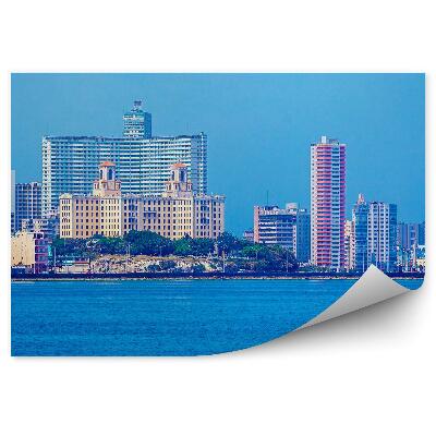 Poszter tapéta Kék víz ég Havanna város épületei