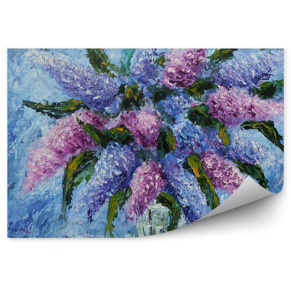 Fotótapéta Lila csokor váza csendélet festmény