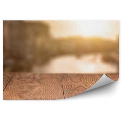 Öntapadó fotótapéta Fából készült terasz kilátással