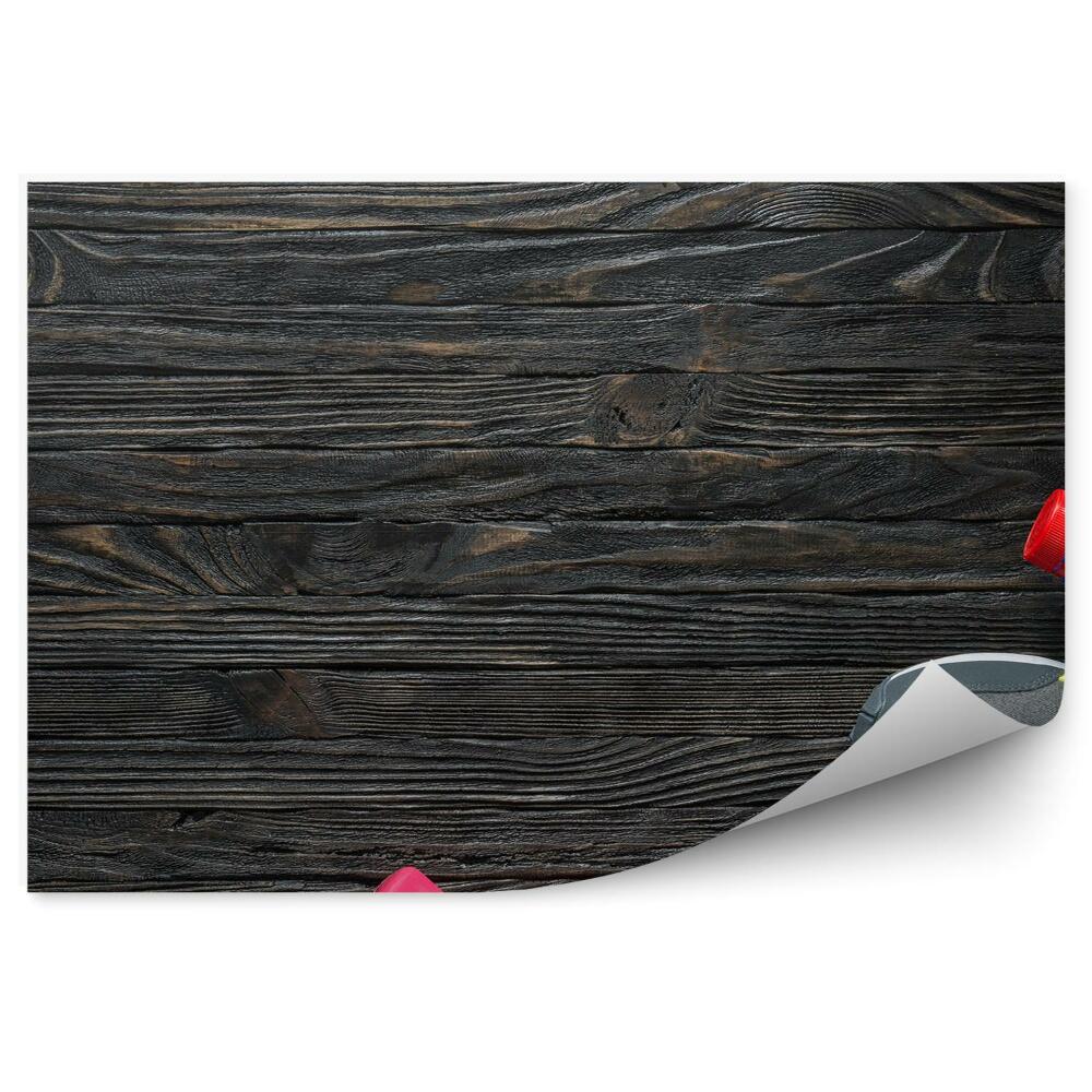 Fotótapéta Sportcipő fa panelekkel