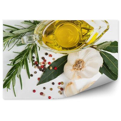 Öntapadós Fotótapéta Olaj paprika fokhagyma fűszerek levelei